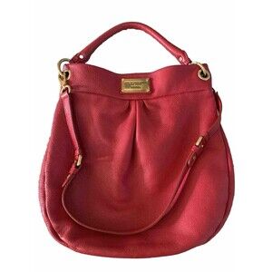 Marc by Marc Jacobs Classic Q Hillier Leather Hobo Bag Wild Raspberry‎ Red